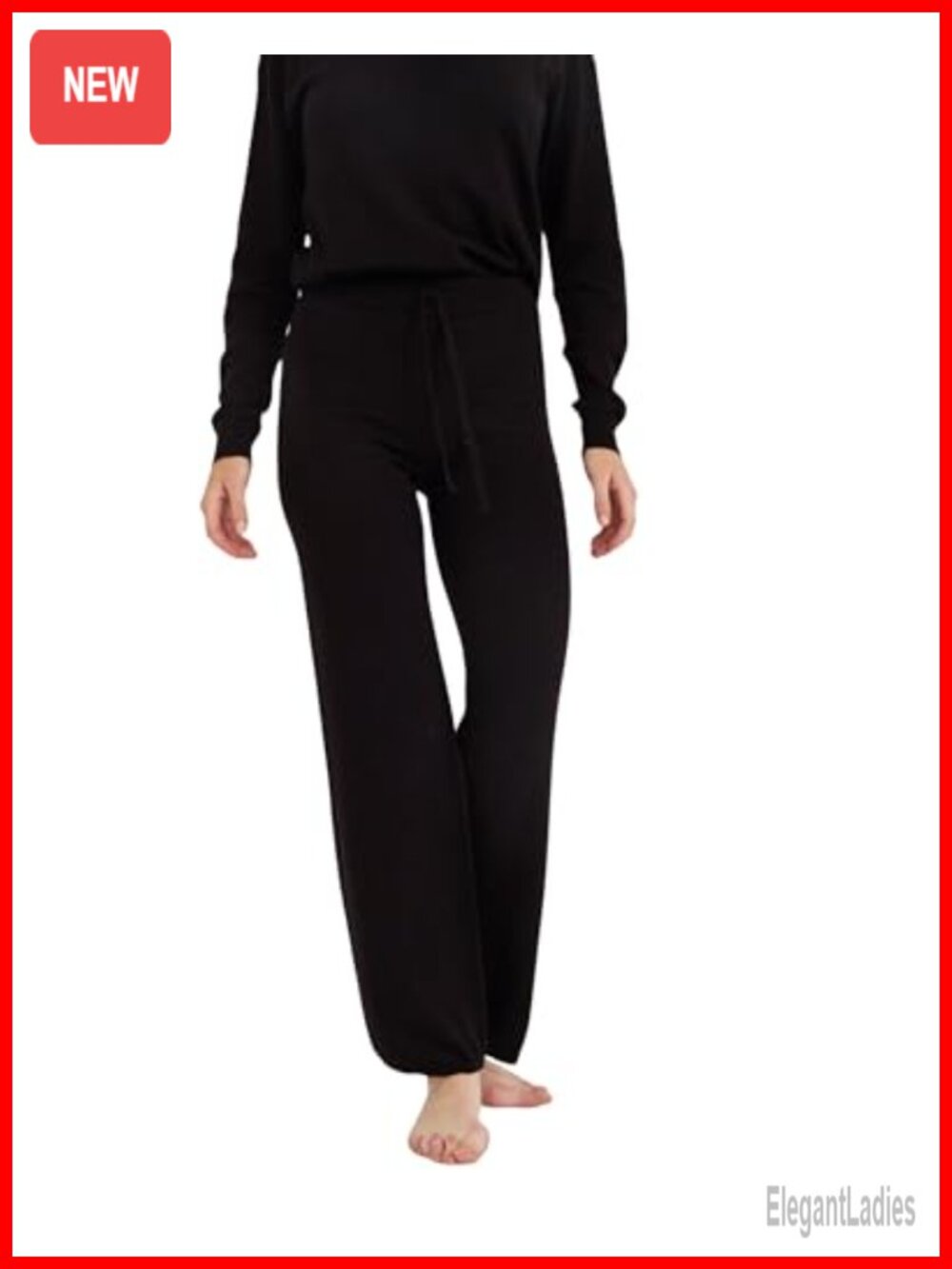 Organic Cotton Recycled Polyester Soft Knit Straight Leg Pants